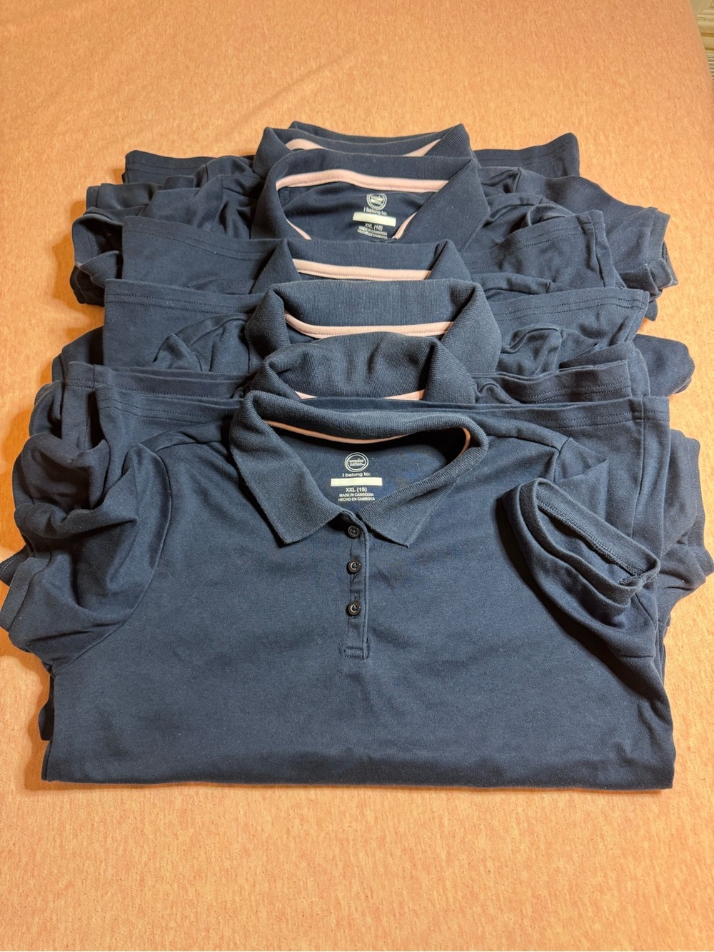 wonder nation Navy Girls Polo Uniform Shirts
